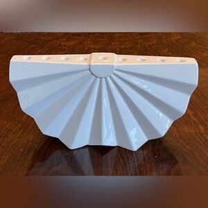 White Fan-Shaped Ceramic menorah